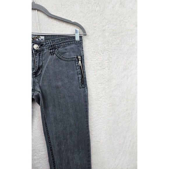 Crest Women Jeans 5/6 Gray Cotton Blend Low Rise Straight Slim Ankle Denim - Picture 3 of 16